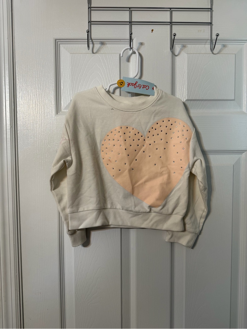 Cat & Jack White Sweatshirt with Orange Print